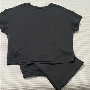 Amazon Women's Charcoal Textured Two-Piece Lounge Set